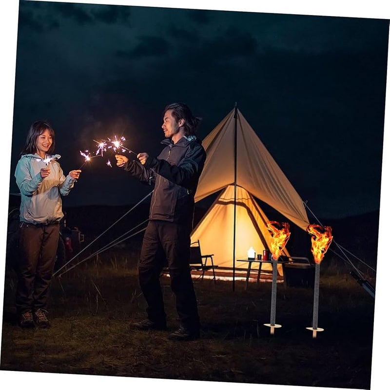 Totority 3 Pack Weatherproof Wooden Handheld Torch Lights For Outdoor Garden Backyard Decor - Image 5