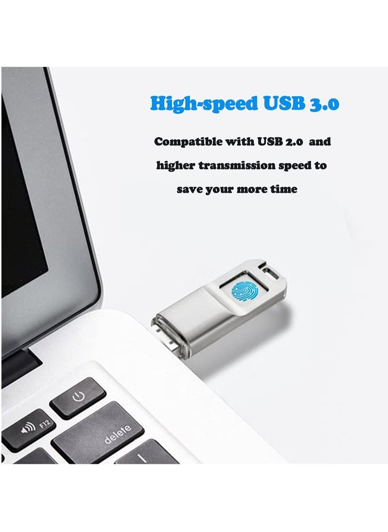General Fingerprint USB3.0 Encrypted Flash Drive 64G Memory Stick Pen Zip Drive Biometric Security Protection Thumb Drive for PC Smartphone Laptop.  - Image 4