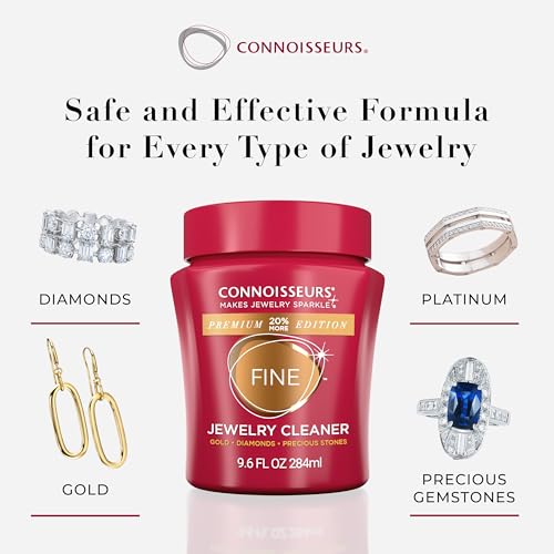 CONNOISSEURS مجموعة محلول تنظيف المجوهرات الفاخرة والفضة الاسترلينية من كونيسورز - (عبوتان) 9.6 أونصة سائلة - يستعيد اللمعان في ثوانٍ - Image 2