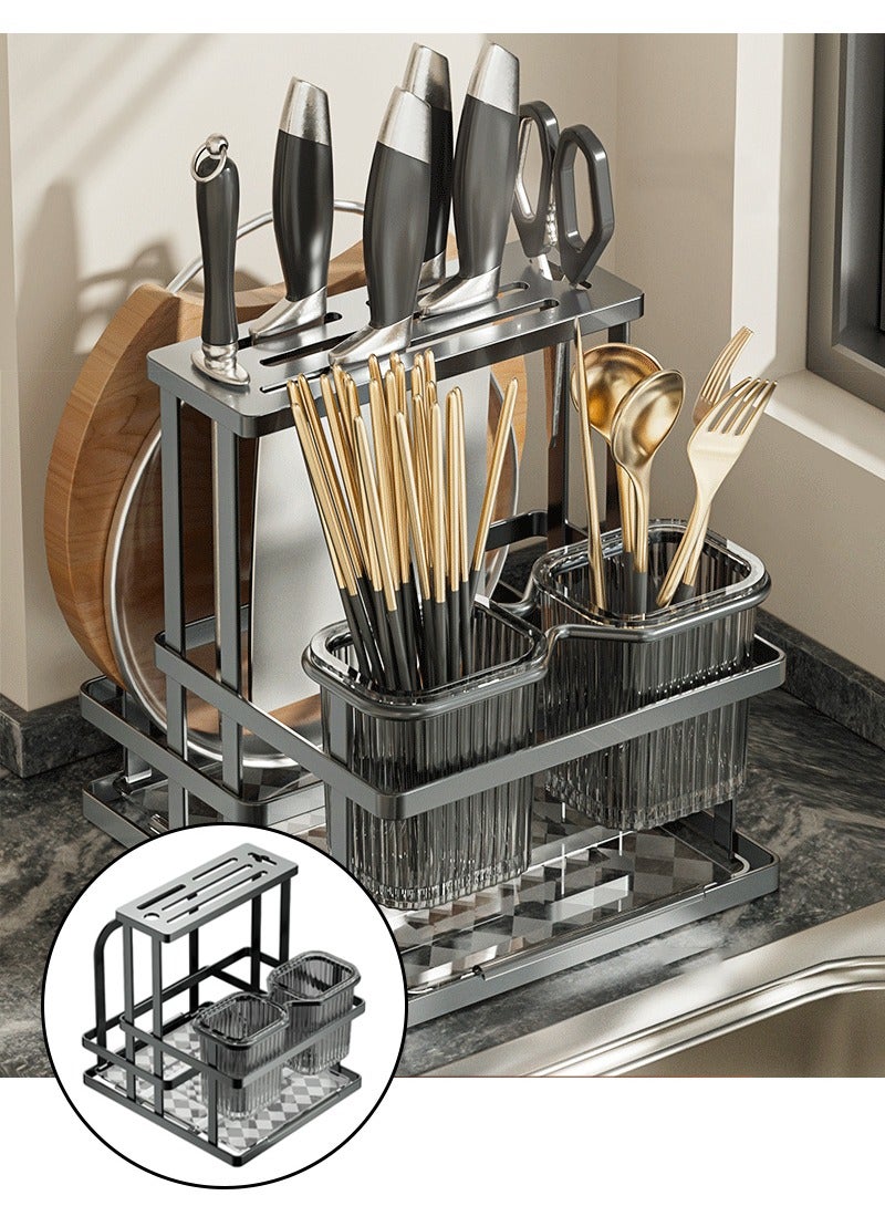 Luxury Kitchen Utensil Organizer - Metal Spoon and Knife Holder with Modern Design - Image 1
