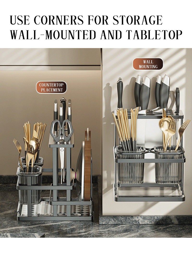 Luxury Kitchen Utensil Organizer - Metal Spoon and Knife Holder with Modern Design - Image 3