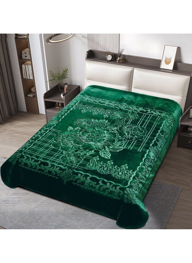SMART HOME Luxury Double Winter Blanket - Soft, Silky Textured, 2-Ply Double Bed Blanket - Weight 4 kg - Size 200 x 230 cm - Heavy Blanket, Plaid Blanket, Thick 2-Ply Winter Blanket - Ideal for Sleeping and Winter Furnishings  - Image 1