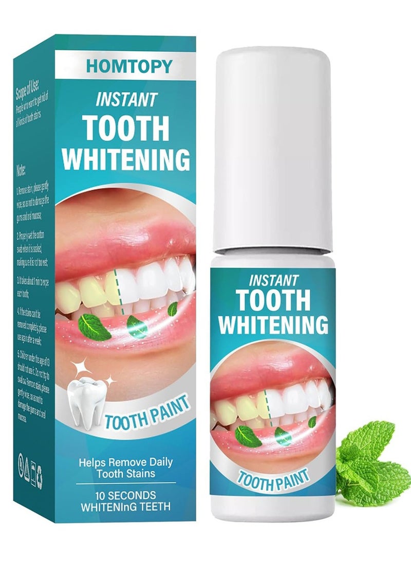 هومتوبس طلاء الأسنان - مجموعة تبييض الأسنان، مبيض للأسنان لتفتيح وتبييض الأسنان بسهولة، احصل على ابتسامة متألقة - Image 1