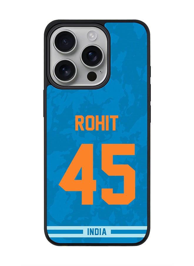 Stylizedd - For iPhone 16 Pro Case [Compatible with MagSafe] Slim Magnetic cover Phone Case iPhone 16 Pro -India Rohit Sharma Jersey No 45 - Image 1