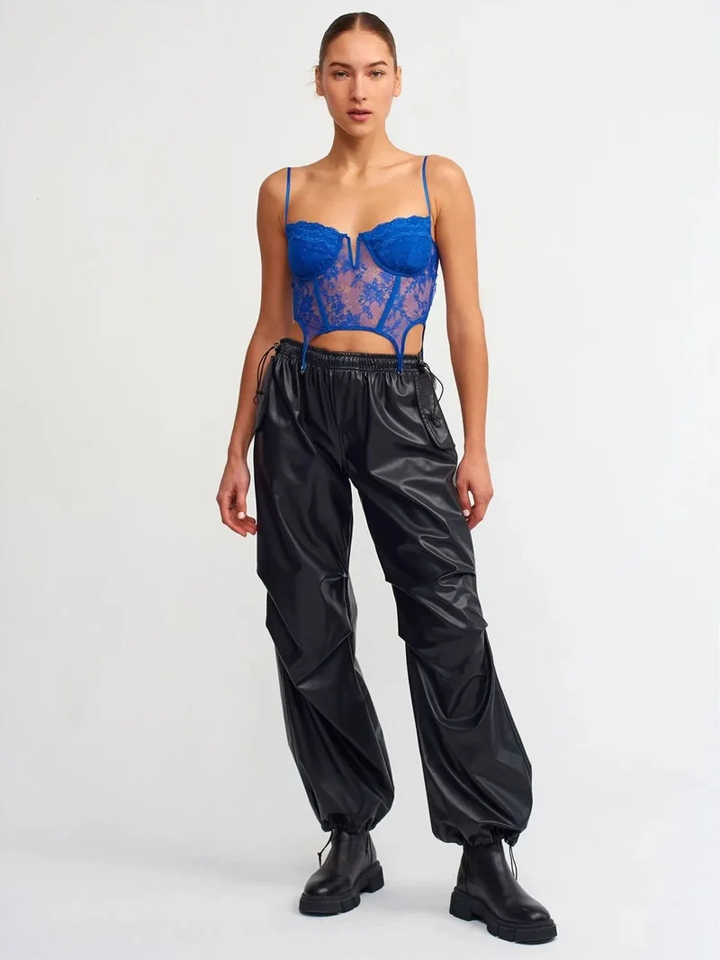 ديلفين Dilvin Women’s Faux Leather Jogger Pants
