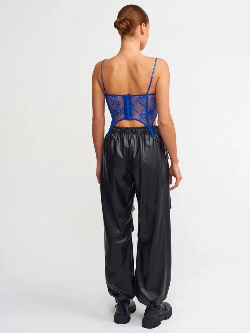 ديلفين Dilvin Women’s Faux Leather Jogger Pants