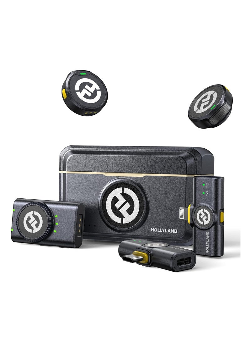 Hollyland LARK M2 Wireless Microphone for iPhone, Android & Camera – 48KHz 24Bit Hi-Fi Audio, 1000ft Range, Noise Cancellation, 40H Battery for Vlogging & Streaming - Image 1