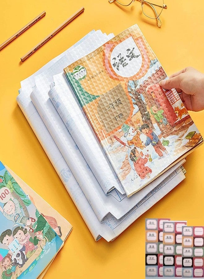 OTIFO Book Biding Cover Transparent Paper Sticker Book Cover Film,Waterproof School Textbook Protective Case Cover, Cut Self-Adhesive Book Cover Paper Sticker [30 Pcs- 3 Different Sizes -10 Each] - Image 1