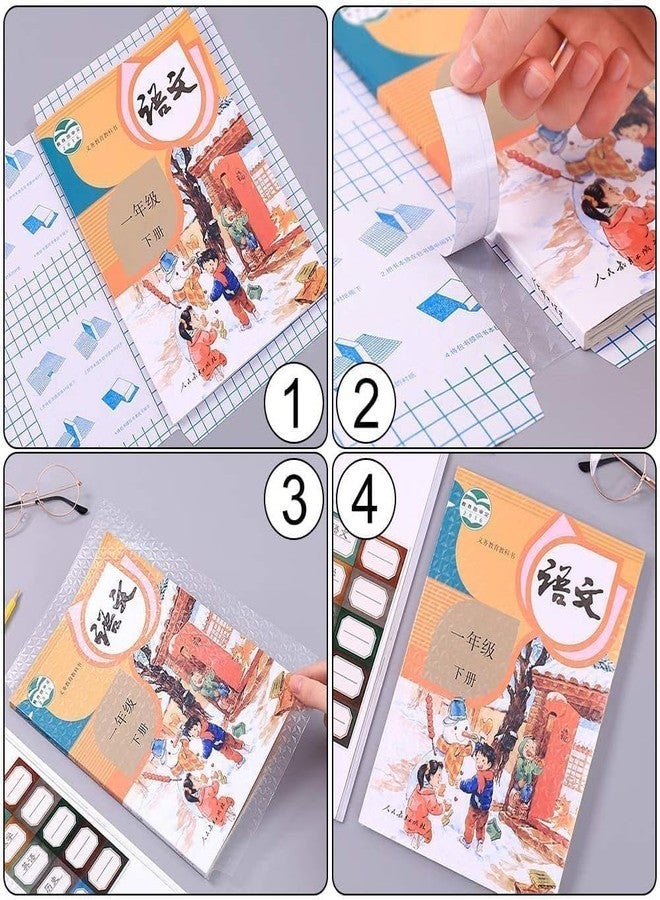 OTIFO Book Biding Cover Transparent Paper Sticker Book Cover Film,Waterproof School Textbook Protective Case Cover, Cut Self-Adhesive Book Cover Paper Sticker [30 Pcs- 3 Different Sizes -10 Each] - Image 4