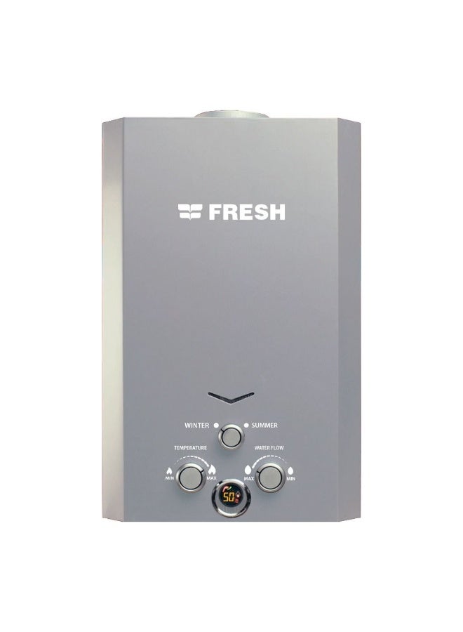 Fresh Gas Water Heater 10 Liters Silver F LNG
