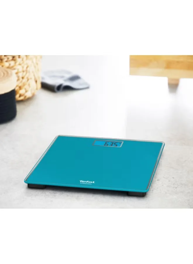 Tefal Classic Digital Bathroom Scale Up To 160 Kg Blue Tempered Glass Blue 22mmx31cmx31cm