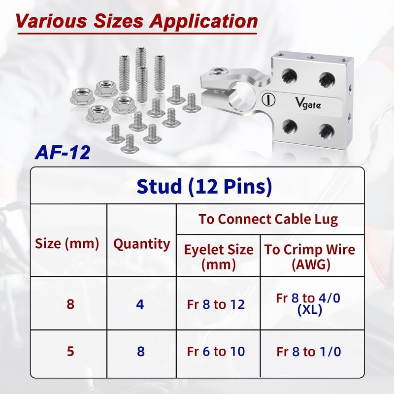 Vgate 12-Way AGM Battery Terminal Connector - Image 4