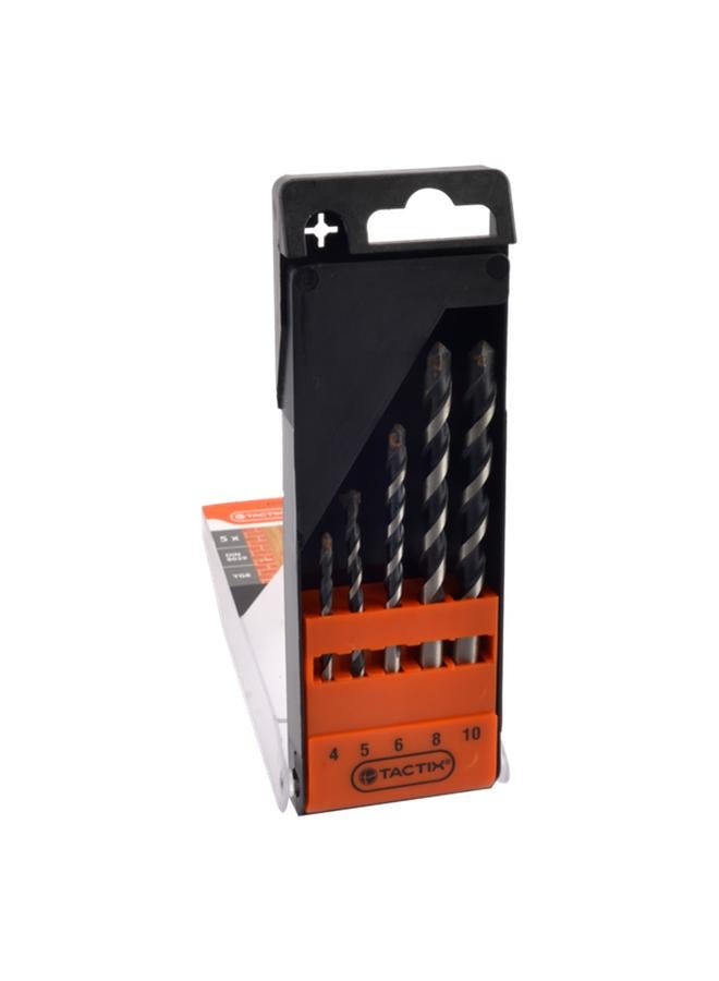Tactix 5-Piece Multi-Purpose High Carbon Steel Drill Bits Set Silver and Black 410655  - Image 1