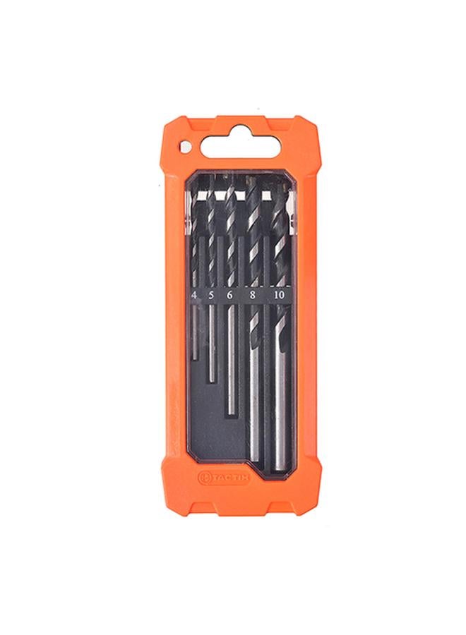 Tactix 5-Piece Multi-Purpose High Carbon Steel Drill Bits Set Silver and Black 410655  - Image 3
