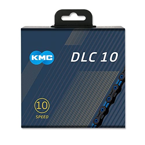 KMC 10-Speed DLC10 Series High-Performance Chain | for Road/Mountain/Gravel | Shimano, SRAM, and Campagnolo Compatible | 116 Links, Missing Link Included | Blue - Image 3