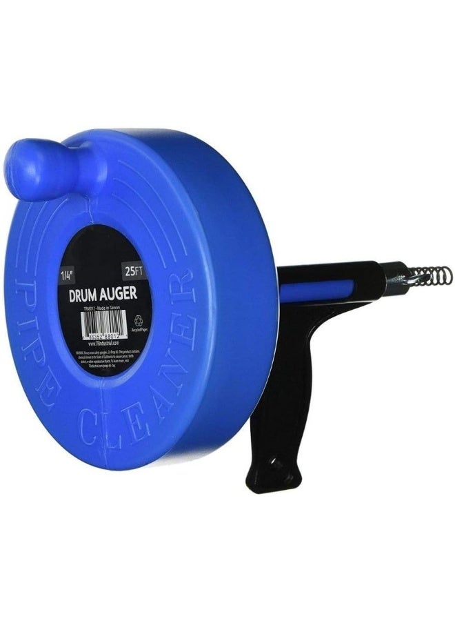 Drum Auger ثقب أسطوانة ثقب لفتح انسدادات المجاري - 1/4 بوصة × 25 قدم كابل زنبركي - هيكو - Image 1