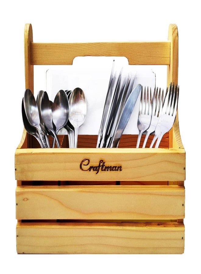 Craftman Spoon Caddy Multipurpose Cutlery Holder Box Stand with Tissue Rack for Dining Table - Image 1