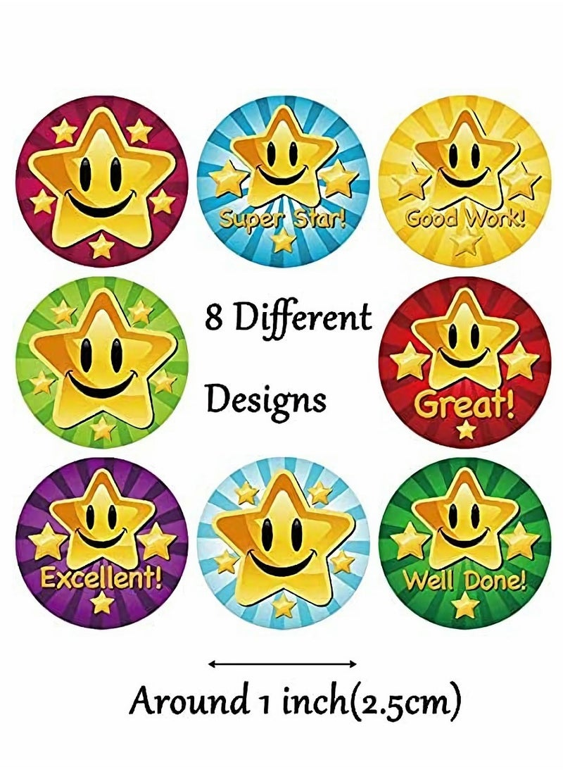 Excefore Reward Stickers for Teachers 6 rolls 3000pcs Star Reward Stickers Roll for Kids Teacher Adults Parents Classroom School Work Study Training Award Gifts，Motivational Stickers  - Image 2