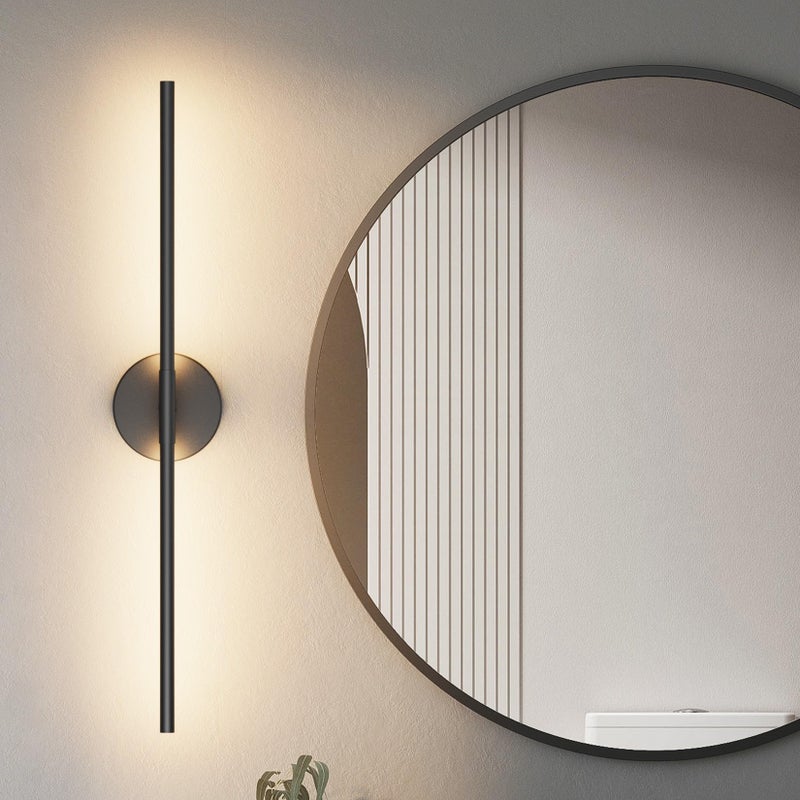 Coinmit Black Wall Sconce for Bathroom 28In Hardwired Vanity Light Fixture 3000K Indoor Bathroom Sconce Over Mirror 360 Rotate for Living Room - Image 2
