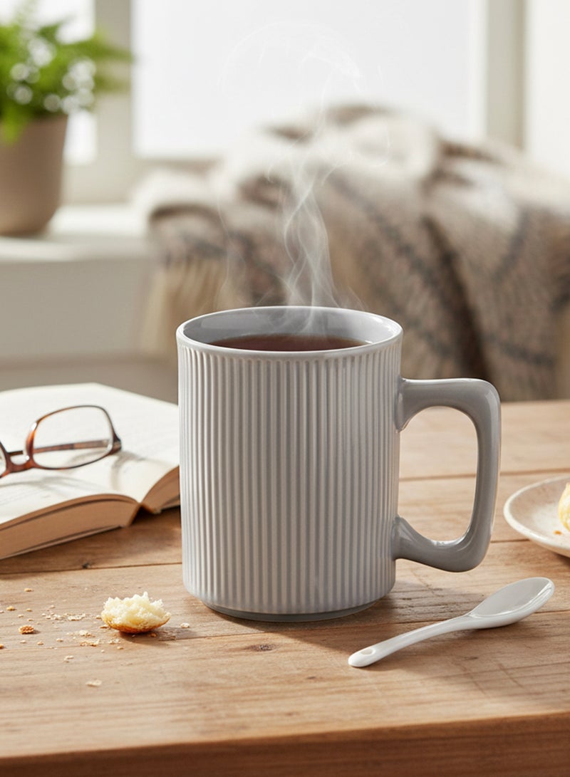Cuisine Art Stoneware ZOE 4PCS Mug Set | 385 ML Grey Coffee Mug Set | Durable Coffee Cup Set for Home & Office | Cups for Cappuccino, Latte, Tea & Cocoa Restaurant Coffee Mugs - Image 2