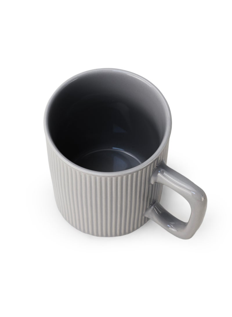 Cuisine Art Stoneware ZOE 4PCS Mug Set | 385 ML Grey Coffee Mug Set | Durable Coffee Cup Set for Home & Office | Cups for Cappuccino, Latte, Tea & Cocoa Restaurant Coffee Mugs - Image 5