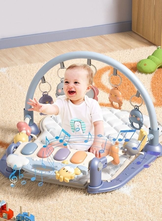 MIXDE Baby Play Mat Baby Gym,Funny Play Piano Tummy Time Baby Activity Mat with 5 Infant Sensory Baby Toys, Music and Lights Boy & Girl Gifts for Newborn Baby,Bluetooth Baby Fitness Pad With Sound, Light, And Music - Image 2