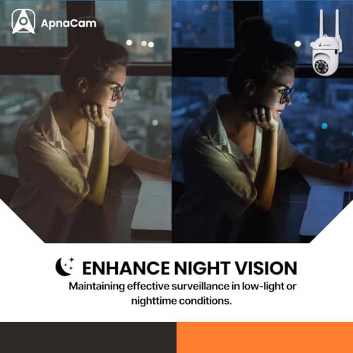 ApnaCam Combo Pack - 2 Wi-Fi Smart Indoor & Outdoor 355° PTZ Camera with Live Monitoring| Two-Way Audio| Motion Detection| Alarm |SD Card Recording| Cloud Storage | Full-Color Night Vision Camera - Image 3