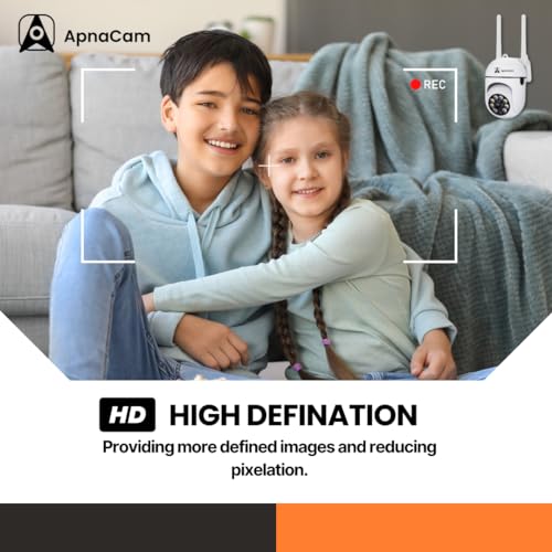 ApnaCam Combo Pack - 2 Wi-Fi Smart Indoor & Outdoor 355° PTZ Camera with Live Monitoring| Two-Way Audio| Motion Detection| Alarm |SD Card Recording| Cloud Storage | Full-Color Night Vision Camera - Image 2