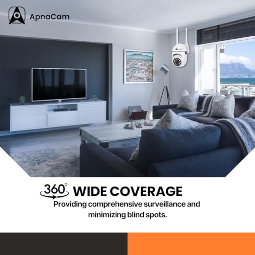 ApnaCam Combo Pack - 2 Wi-Fi Smart Indoor & Outdoor 355° PTZ Camera with Live Monitoring| Two-Way Audio| Motion Detection| Alarm |SD Card Recording| Cloud Storage | Full-Color Night Vision Camera - Image 5
