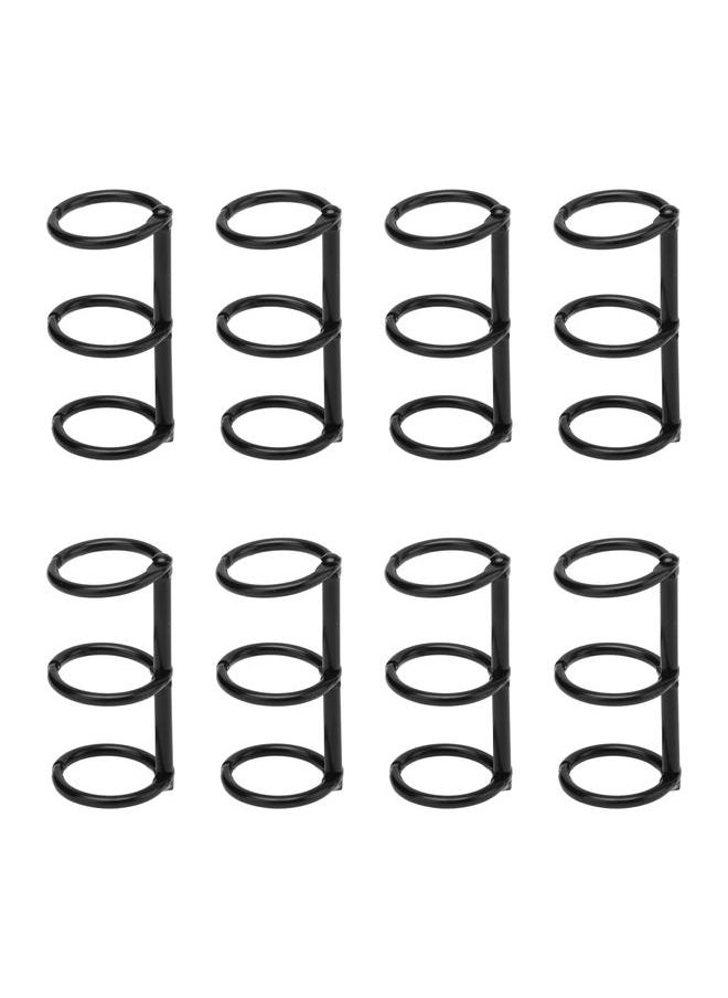 Thoraya Binder Rings Reusable 3 Hole Electroplated Metal DIY Hand Account Paper Loose Leaf Binding RingsBlack  - Image 1