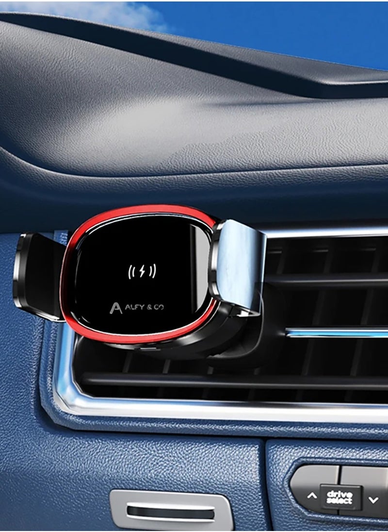 ALFY & CO Auto Alignment 15W Max Wireless Charger Car Phone Holder Qi Certified Compatible with iPhone 15 Pro Max 15/14/13 Pro Max/12/11/XS/XR/X Galaxy S23/S22/S10/Note10  - Image 4