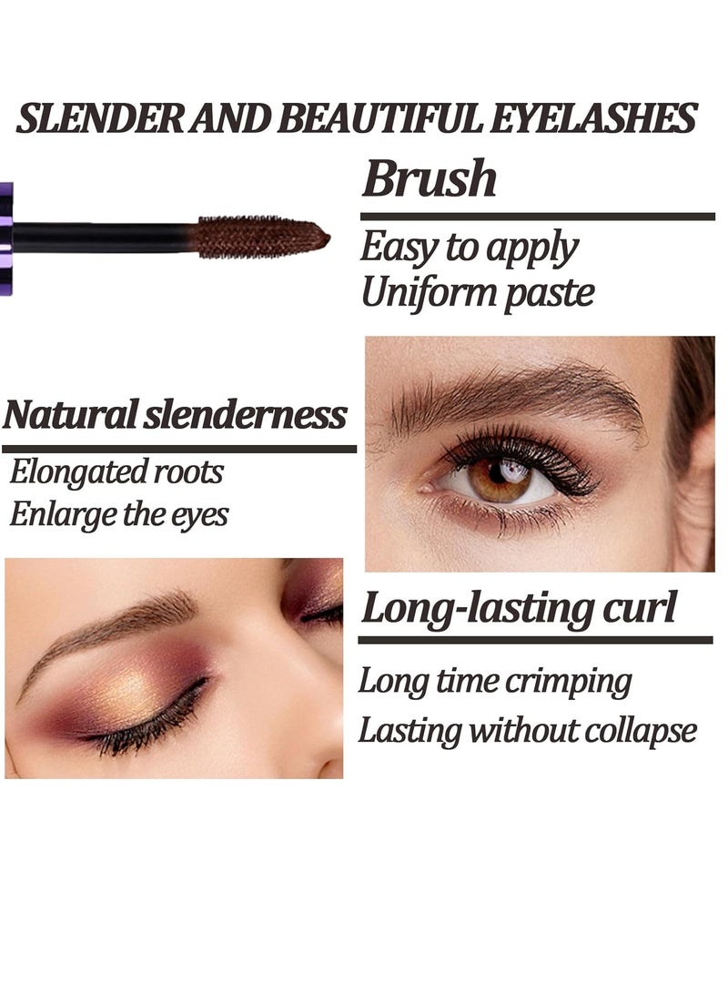Maxfine Extreme Big 5D Volume Lash Mascara Fiber Lash Extensions Colored Mascara Long Lasting Smudge Proof Non Clumping Curling Voluminous Mascara for Lengthening Charming Lashes Brown 02  - Image 3