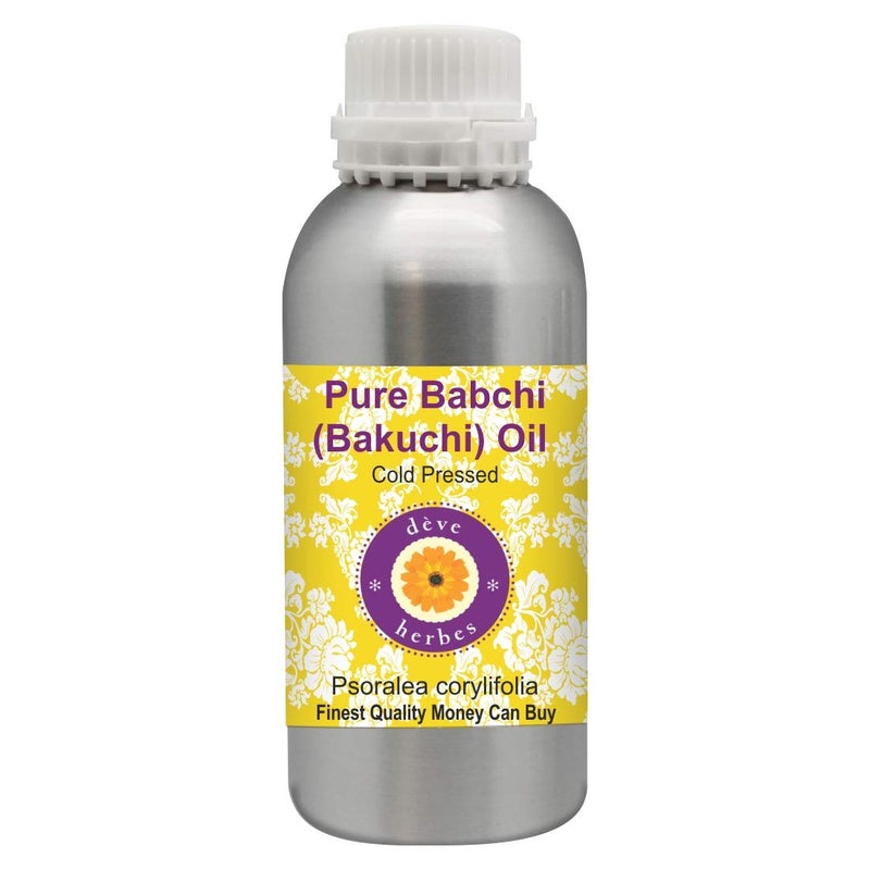 Deve Herbes Deve Herbes Pure Babchi Bakuchi Oil Psoralea corylifolia Cold Pressed Natural Undiluted For Diluting Essential Oils For Skin Massage Men Women 630ml  - Image 1