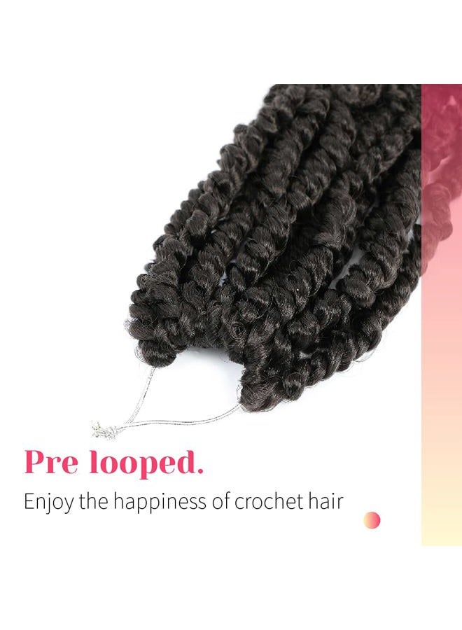 BOHOBABE The Pre-twisted Passion Twist Crochet Hair 8 Inch Short Pre-looped Crochet Passion Twist Braiding Hair 8 Packs (1#) - Image 5
