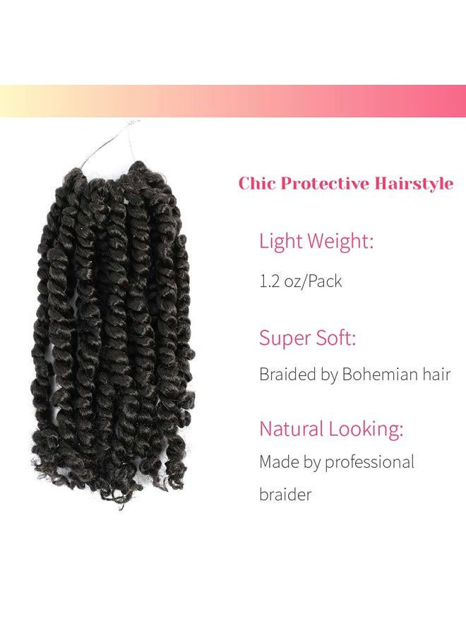 BOHOBABE The Pre-twisted Passion Twist Crochet Hair 8 Inch Short Pre-looped Crochet Passion Twist Braiding Hair 8 Packs (1#) - Image 3
