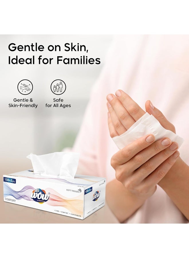 Wow Comfort 150x2 Ply Facial Tissue - 30 Boxes (4+1 Free) - Image 3