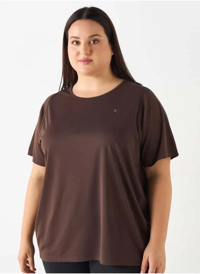 ADOT Round Neck T-shirt with Short Sleeves