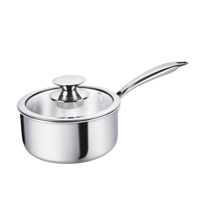 Alda Vitale Tri-Ply Stainless Steel Sauce Pan Sauce pan with lid14 Cm 1 LTR, Silver (Induction Friendly) - Image 5