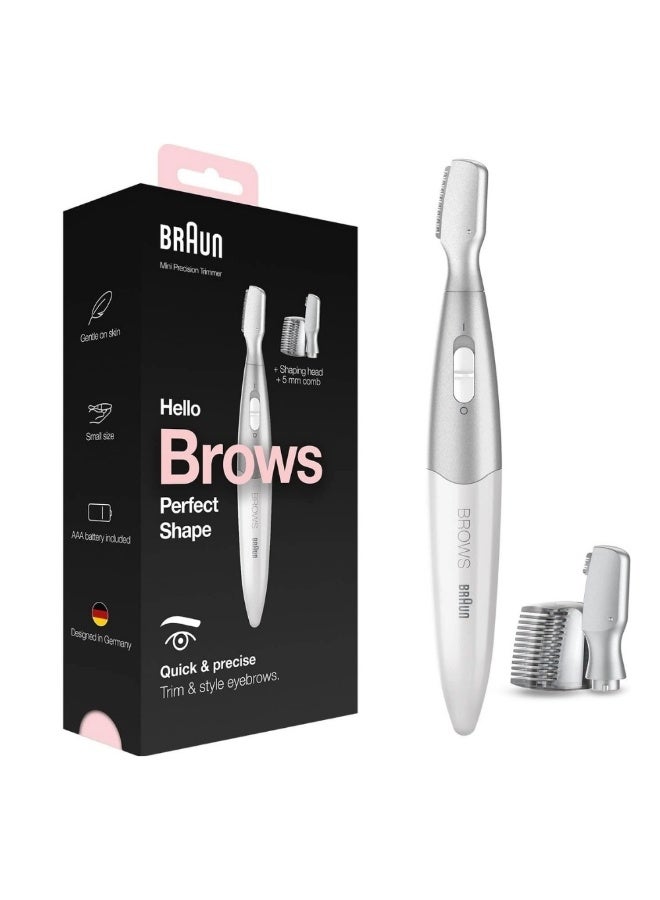 Braun Hello Brows Trim And Style For Perfect Shape Eyebrows Quick And Precise- White - Image 1