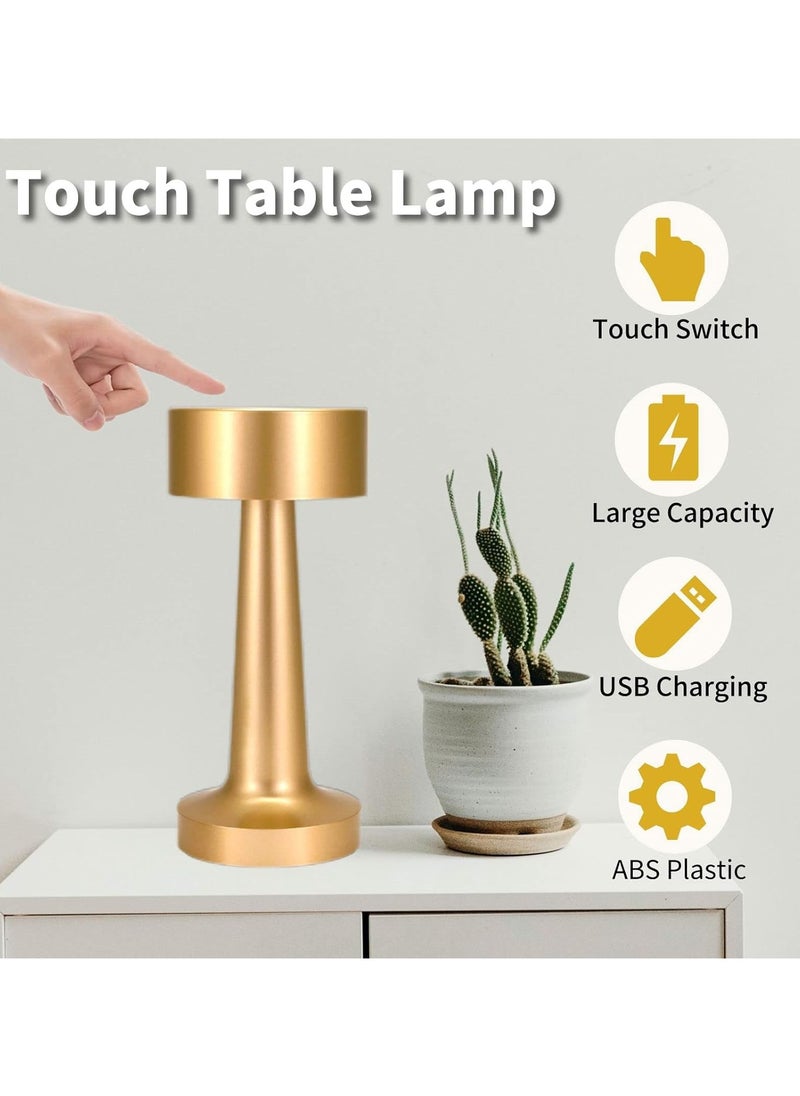 HOME 4 YOU Cordless LED Desk Lamp Touch Sensor Table Lamp 1800mAh Battery Powered USB Rechargeable Metal Light Dimmable Eye-Protection Bedroom Bedside Reading Light for Indoor Outdoor  - Image 2