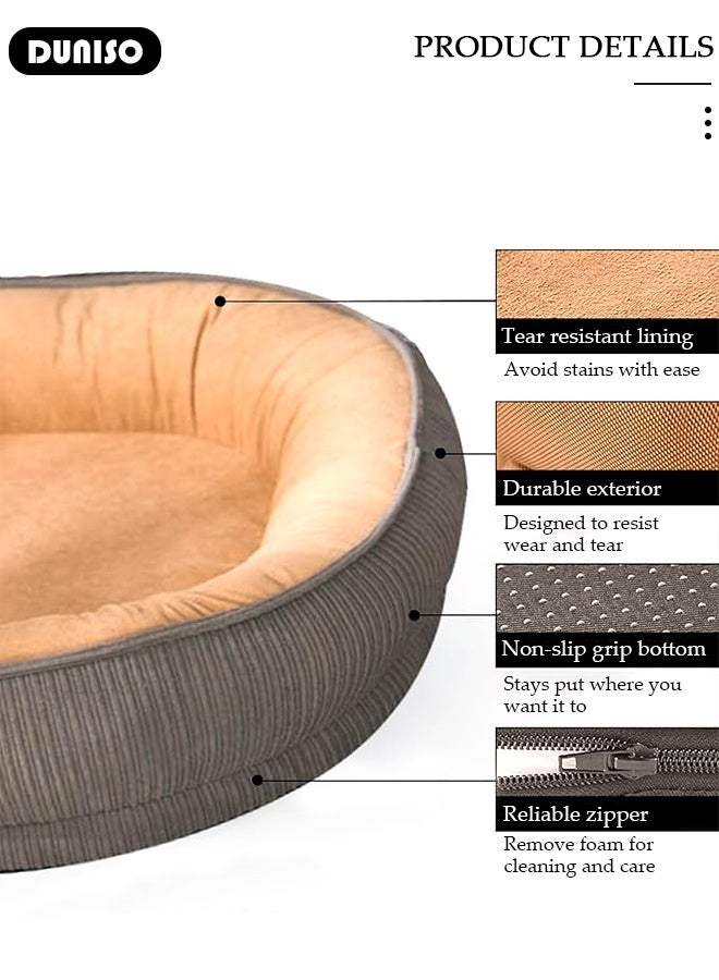 DUNISO سرير كلب أريكة كلب فخمة مع دعم من رغوة الذاكرة وقاعدة غير قابلة للانزلاق، أريكة طبية مريحة للحيوانات الأليفة للكلاب والقطط الصغيرة والمتوسطة والكبيرة - Image 4