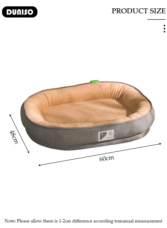 DUNISO سرير كلب أريكة كلب فخمة مع دعم من رغوة الذاكرة وقاعدة غير قابلة للانزلاق، أريكة طبية مريحة للحيوانات الأليفة للكلاب والقطط الصغيرة والمتوسطة والكبيرة - Image 2