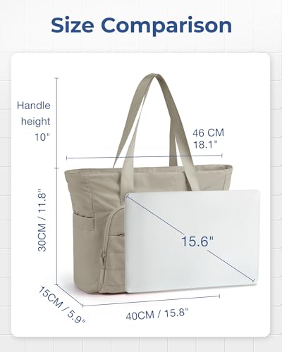 BAGSMART Tote Bag for Women Lightweight Tote Bag with Yoga Mat Strap Quilted Handbag for Daily Work Gym - Image 3
