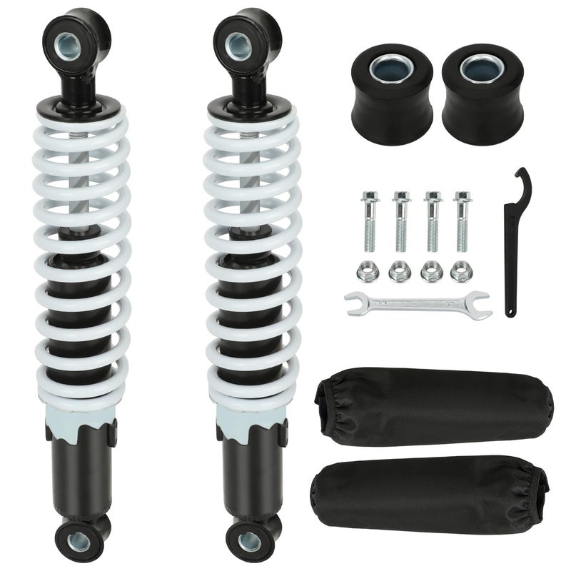 XIKOBY 10" 11" Front Shock Absorbers Kit Compatible with 125cc 110cc Tao tao Coolster ATV Chinese Quad 4 Wheeler, 275mm Shock for 50cc 70cc 90cc Kazuma SunL Go Kart Suspension Parts with Shock Covers - Image 1