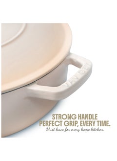 VAV Healthy and Safe, Non-Stick Cookware, Enameled Cast Iron Dutch Oven Braiser Pan, 28cm / 3.79L – Peach  - Image 5