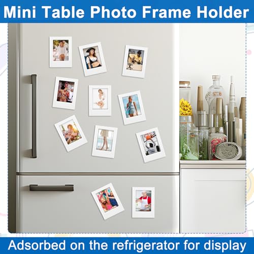 Pafeooui 30 Pack Mini Magnetic Picture Frames, 2x3 Inch Small Table Photo Holders For Fridge, Whiteboard, Locker Decor White - Image 5