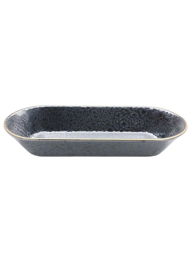 Alsaif Porcelain Serving Plate 29 Cm With Gold Black Font  - Image 1