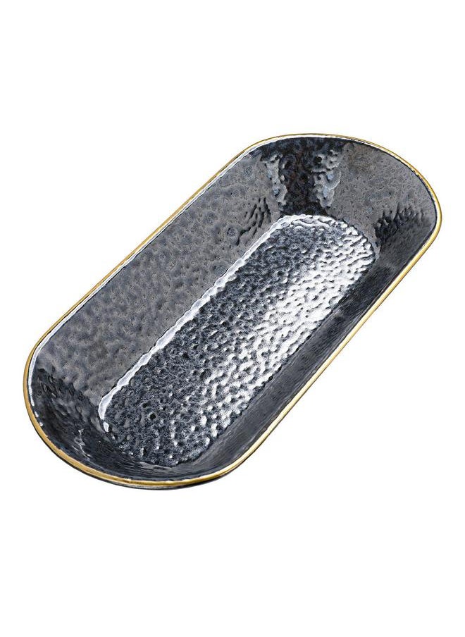 Alsaif Porcelain Serving Plate 29 Cm With Gold Black Font  - Image 2