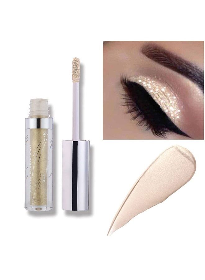 Hotiary Shining Shimmer Glitter Liquid Eyeshadow Metallic Pigments Makeup Metals Gloss for Eyes Eyeliners Sparkling Eye Shadow Set Gift Shiny Pen Eyeliner Kit (A101) - Image 1
