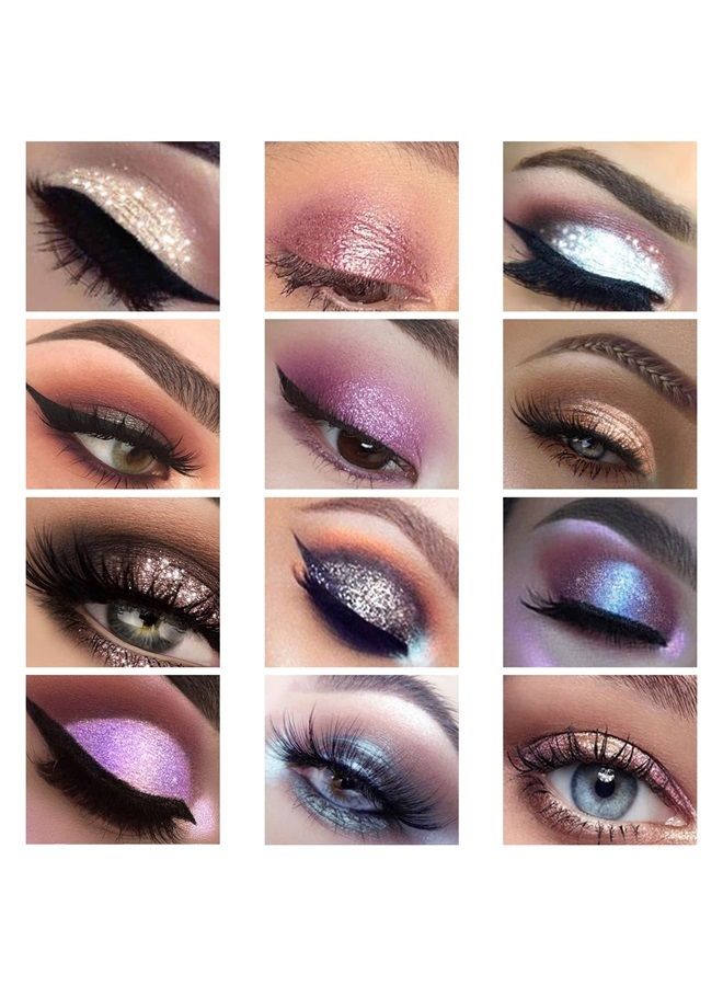 Hotiary Shining Shimmer Glitter Liquid Eyeshadow Metallic Pigments Makeup Metals Gloss for Eyes Eyeliners Sparkling Eye Shadow Set Gift Shiny Pen Eyeliner Kit (A101) - Image 3